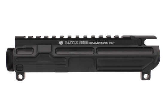 The Battle Arms Development billet upper receiver has multiple cuts to reduce weight